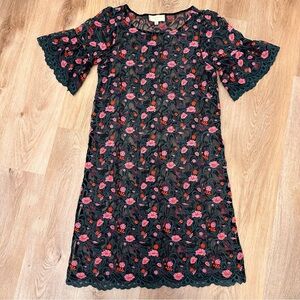 Moulinette Soeurs Sheer Floral Embrodiered Overlay Dress size XS